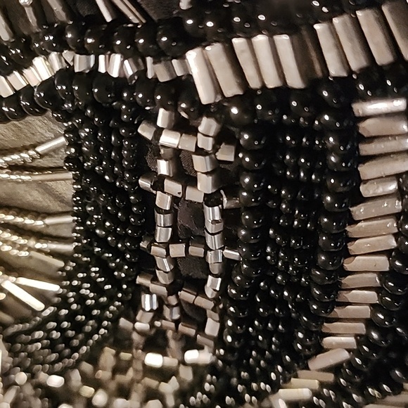 Black size 8 sheath intricate beaded dress. In prestine condition. NWT - Picture 10 of 13